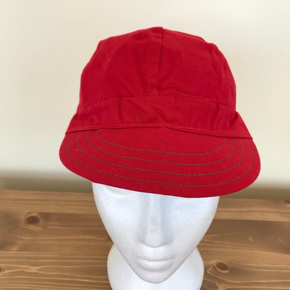 Vtg Kromer Red & Green Farmer Hat Stockmans Welding Cap Union Made Large 7-5/8 - Picture 5 of 8